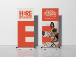 Hub for European Refugee Education HERE Branding Roller Banners