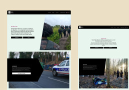 Visuals of the Homepage and Our Mission webpages on the Human Rights Observers website