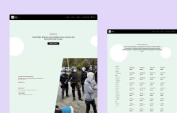 Visuals of the Work With Us and Monthly Observations pages on the Human Rights Observers website
